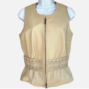 Cache Vintage Cream Lamb Leather Vest